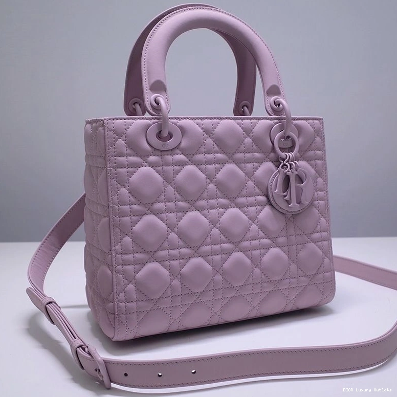 Cheap Bag Dior Cannage Lady Ultramatte Purple Medium Calfskin 0724 Luxury
